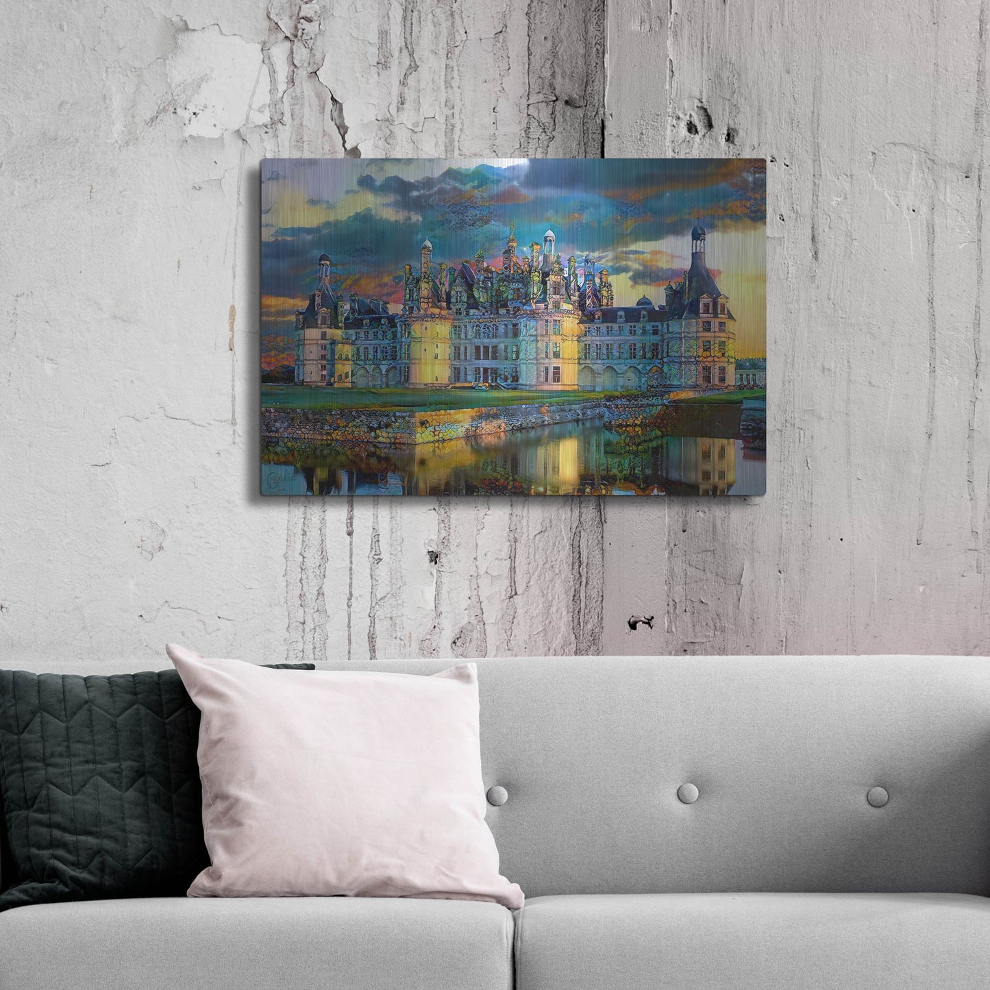 Luxe Metal Art 'France Loire Valley Chateau De Chambord' by Pedro Gavidia, Metal Wall Art,36x24