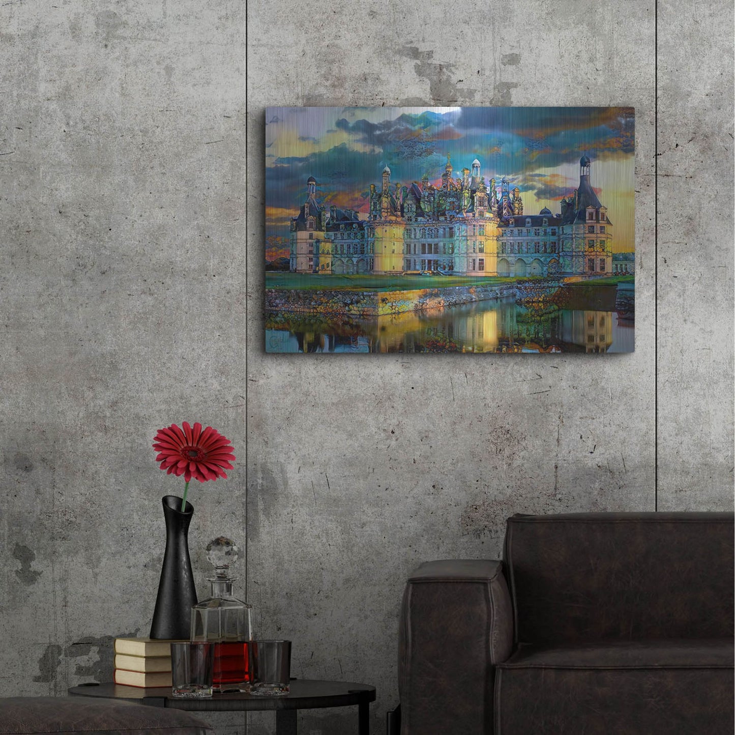 Luxe Metal Art 'France Loire Valley Chateau De Chambord' by Pedro Gavidia, Metal Wall Art,36x24