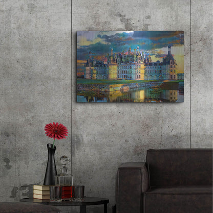 Luxe Metal Art 'France Loire Valley Chateau De Chambord' by Pedro Gavidia, Metal Wall Art,36x24