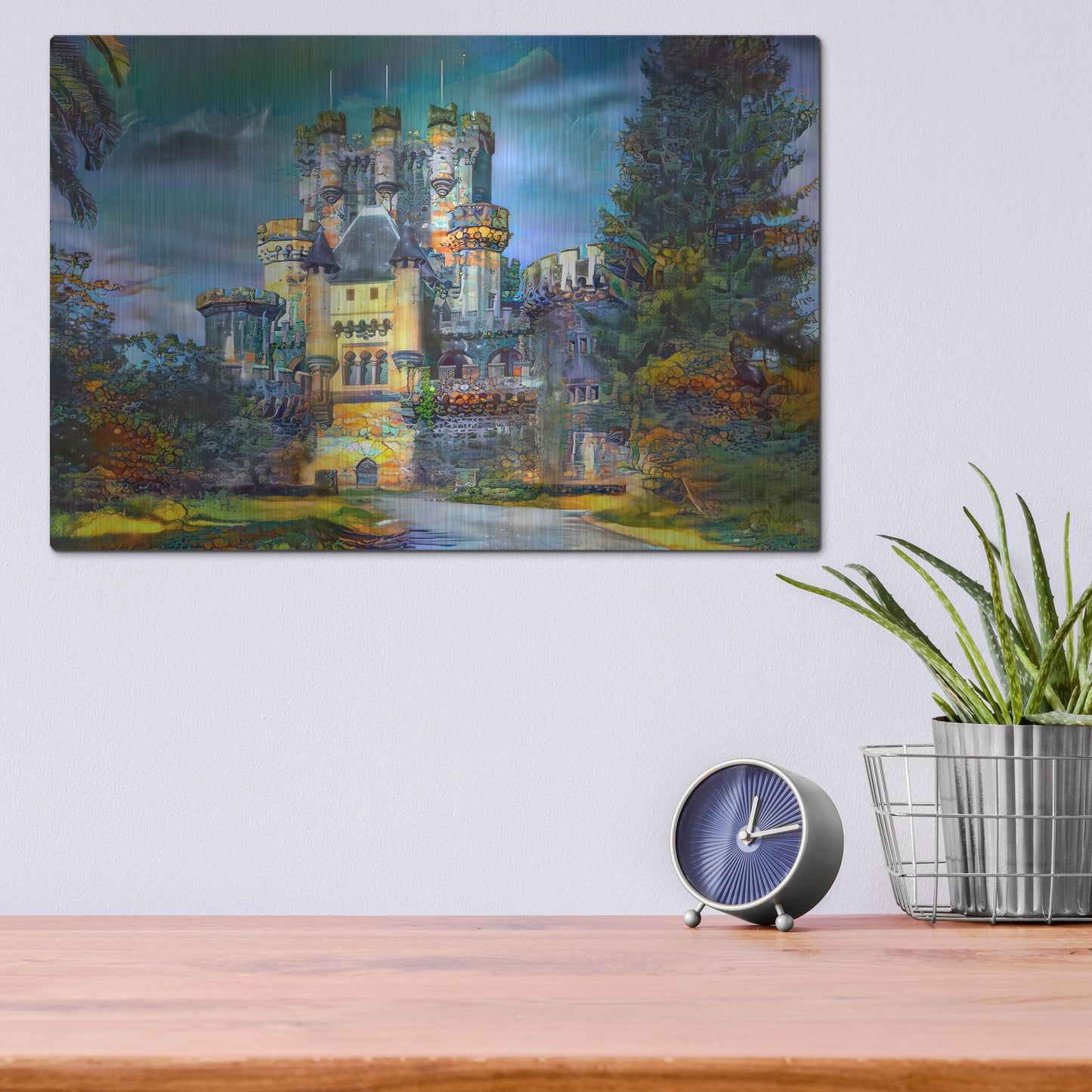 Luxe Metal Art 'Gatica Spain Butron Castle' by Pedro Gavidia, Metal Wall Art,16x12