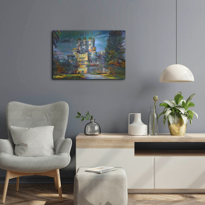 Luxe Metal Art 'Gatica Spain Butron Castle' by Pedro Gavidia, Metal Wall Art,24x16