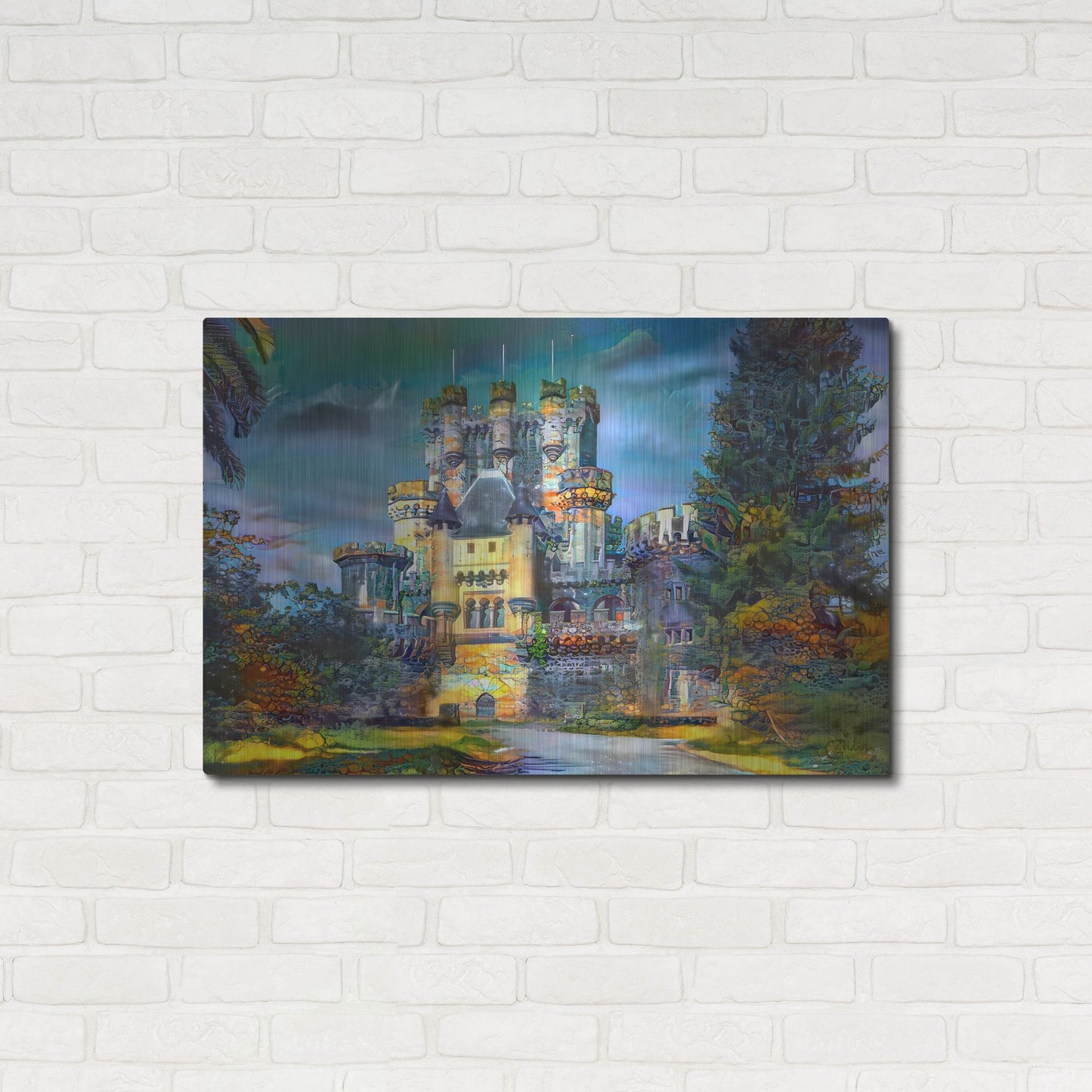 Luxe Metal Art 'Gatica Spain Butron Castle' by Pedro Gavidia, Metal Wall Art,36x24