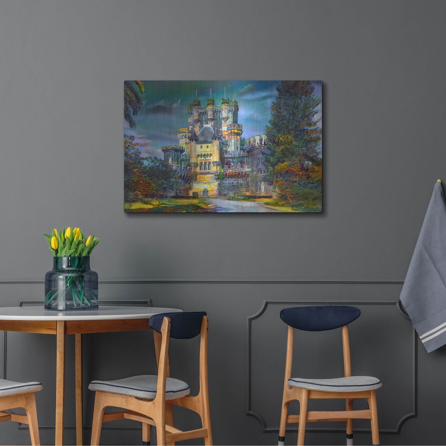 Luxe Metal Art 'Gatica Spain Butron Castle' by Pedro Gavidia, Metal Wall Art,36x24