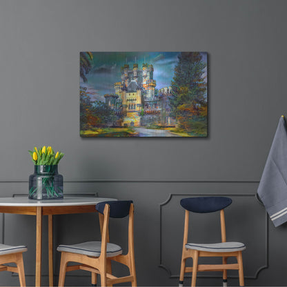 Luxe Metal Art 'Gatica Spain Butron Castle' by Pedro Gavidia, Metal Wall Art,36x24