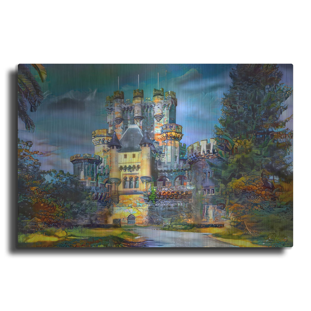 Luxe Metal Art 'Gatica Spain Butron Castle' by Pedro Gavidia, Metal Wall Art