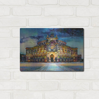 Luxe Metal Art 'Germany Dresden Semperoper Opera House' by Pedro Gavidia, Metal Wall Art,16x12