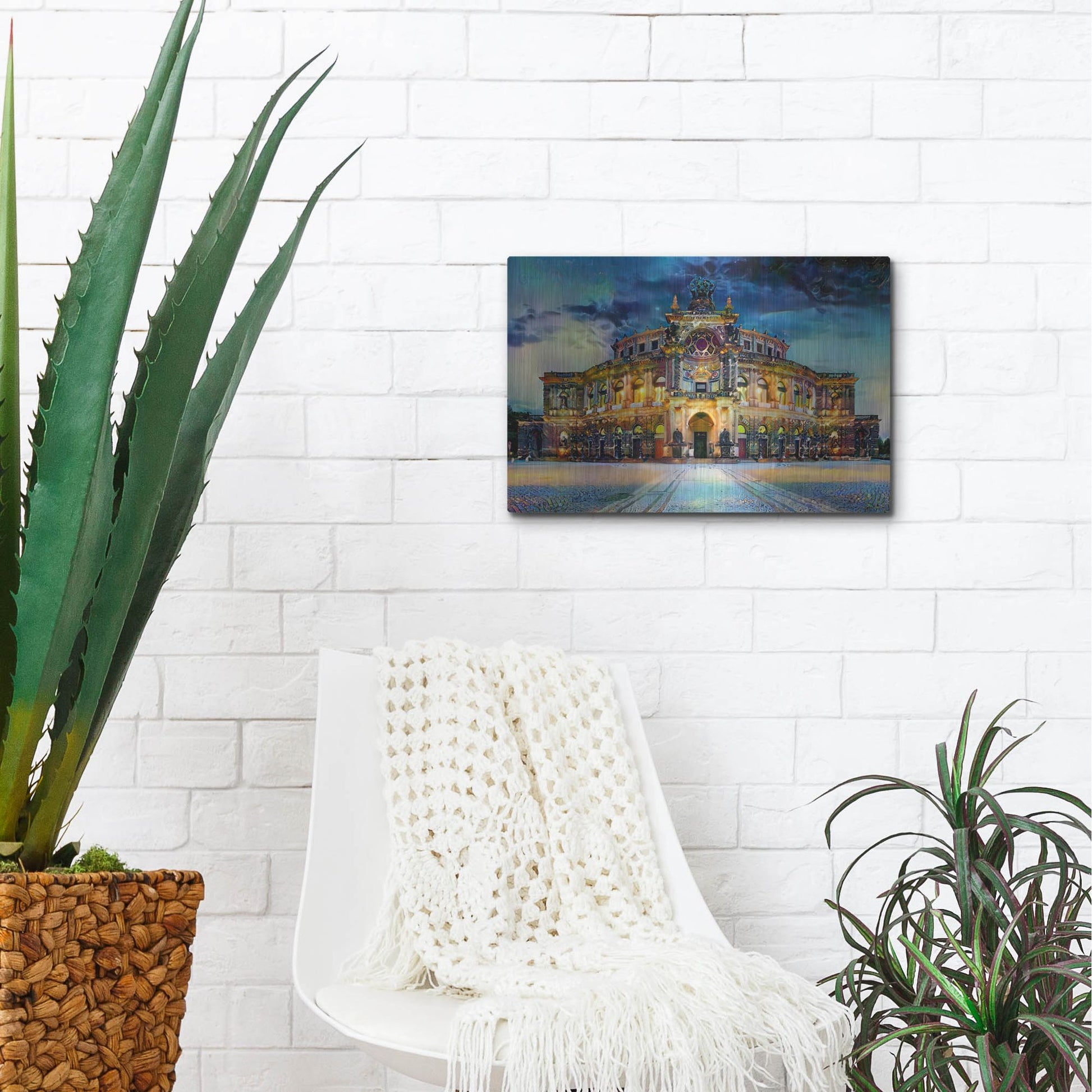 Luxe Metal Art 'Germany Dresden Semperoper Opera House' by Pedro Gavidia, Metal Wall Art,16x12
