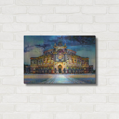 Luxe Metal Art 'Germany Dresden Semperoper Opera House' by Pedro Gavidia, Metal Wall Art,24x16