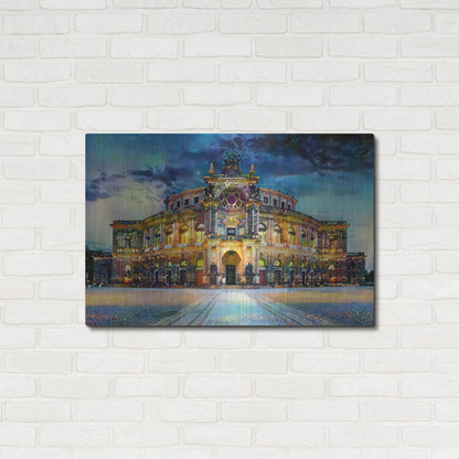Luxe Metal Art 'Germany Dresden Semperoper Opera House' by Pedro Gavidia, Metal Wall Art,36x24