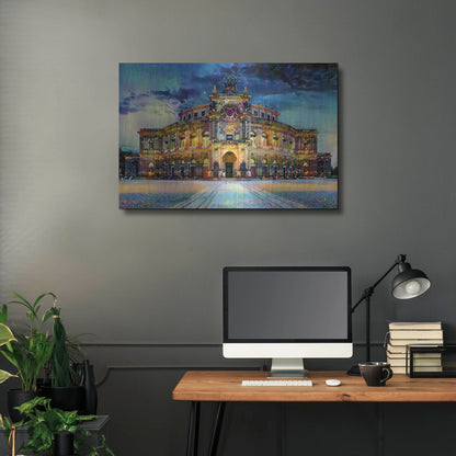 Luxe Metal Art 'Germany Dresden Semperoper Opera House' by Pedro Gavidia, Metal Wall Art,36x24