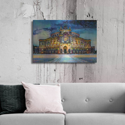 Luxe Metal Art 'Germany Dresden Semperoper Opera House' by Pedro Gavidia, Metal Wall Art,36x24