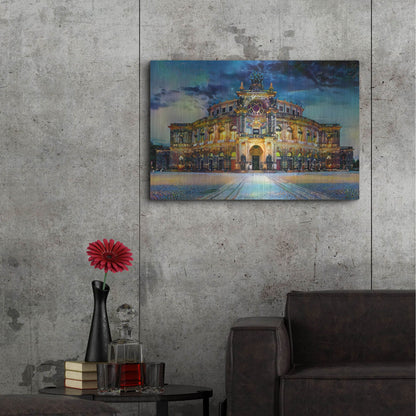 Luxe Metal Art 'Germany Dresden Semperoper Opera House' by Pedro Gavidia, Metal Wall Art,36x24