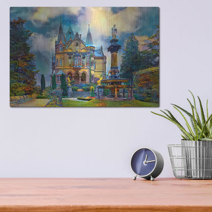 Luxe Metal Art 'Germany Konigswinter Schloss Drachenburg Castle' by Pedro Gavidia, Metal Wall Art,16x12