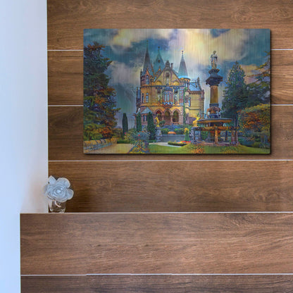 Luxe Metal Art 'Germany Konigswinter Schloss Drachenburg Castle' by Pedro Gavidia, Metal Wall Art,16x12