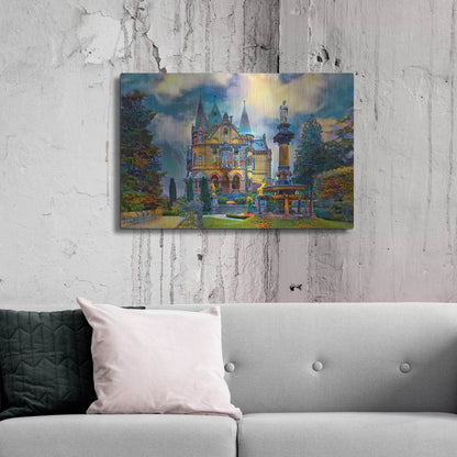 Luxe Metal Art 'Germany Konigswinter Schloss Drachenburg Castle' by Pedro Gavidia, Metal Wall Art,36x24