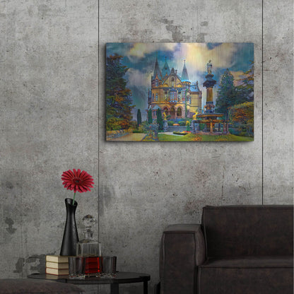 Luxe Metal Art 'Germany Konigswinter Schloss Drachenburg Castle' by Pedro Gavidia, Metal Wall Art,36x24