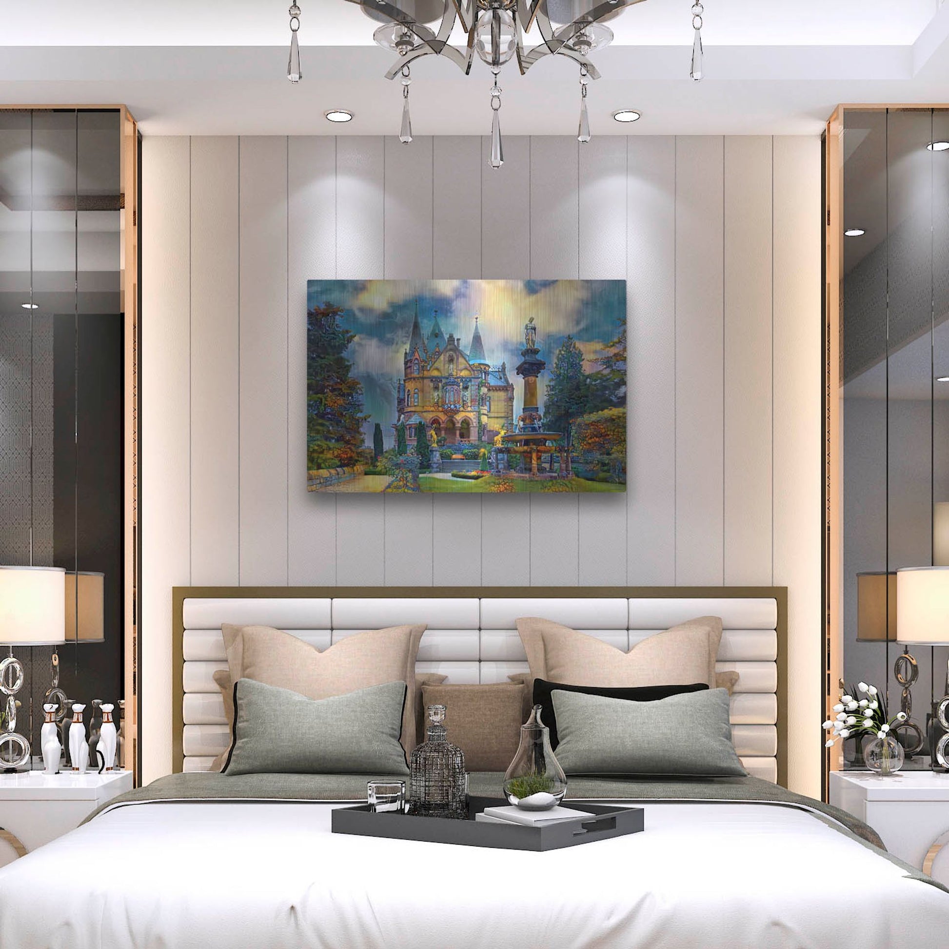 Luxe Metal Art 'Germany Konigswinter Schloss Drachenburg Castle' by Pedro Gavidia, Metal Wall Art,36x24