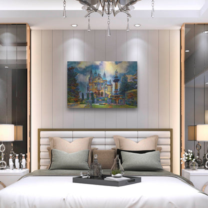 Luxe Metal Art 'Germany Konigswinter Schloss Drachenburg Castle' by Pedro Gavidia, Metal Wall Art,36x24