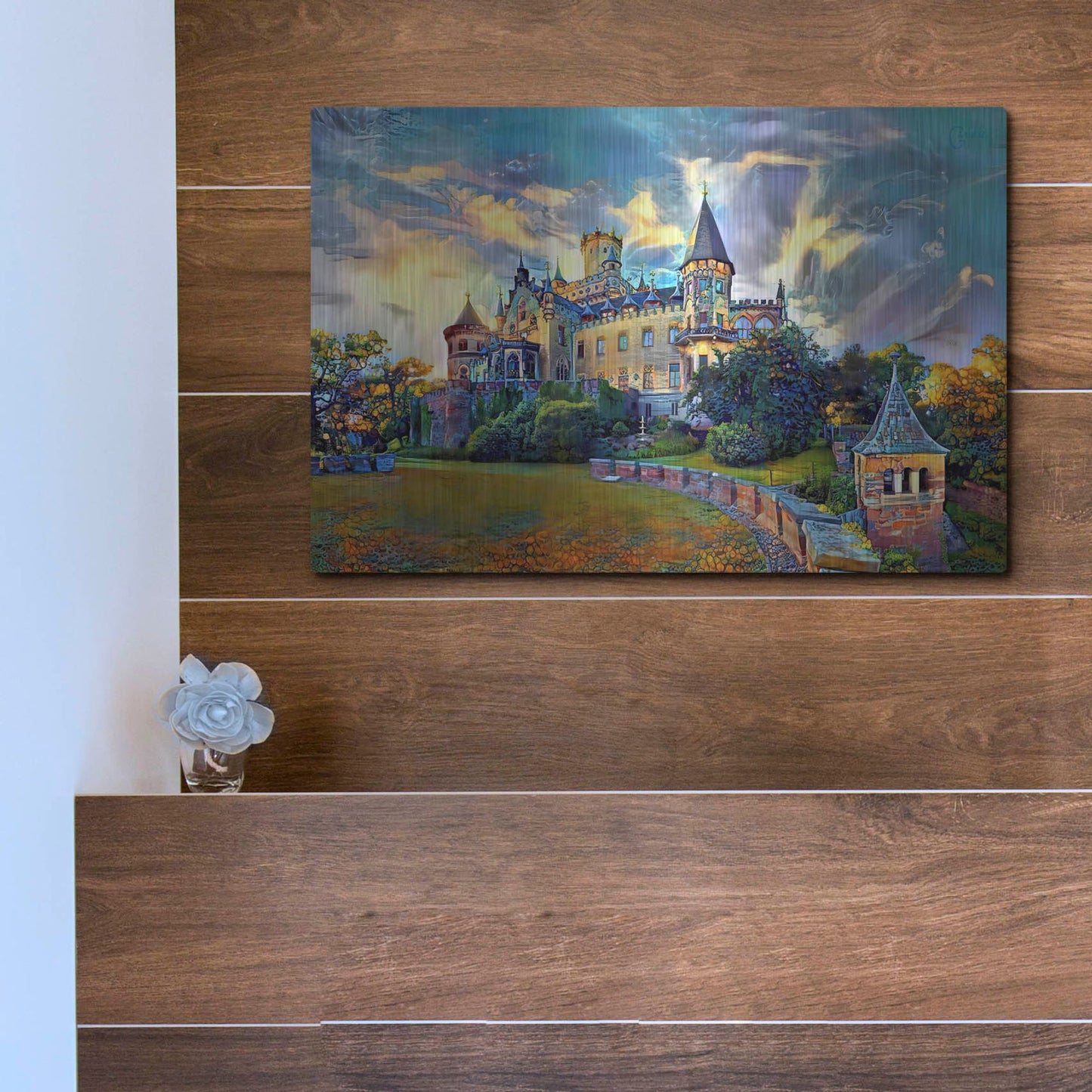 Luxe Metal Art 'Germany Lower Saxony Marienburg Castle' by Pedro Gavidia, Metal Wall Art,16x12