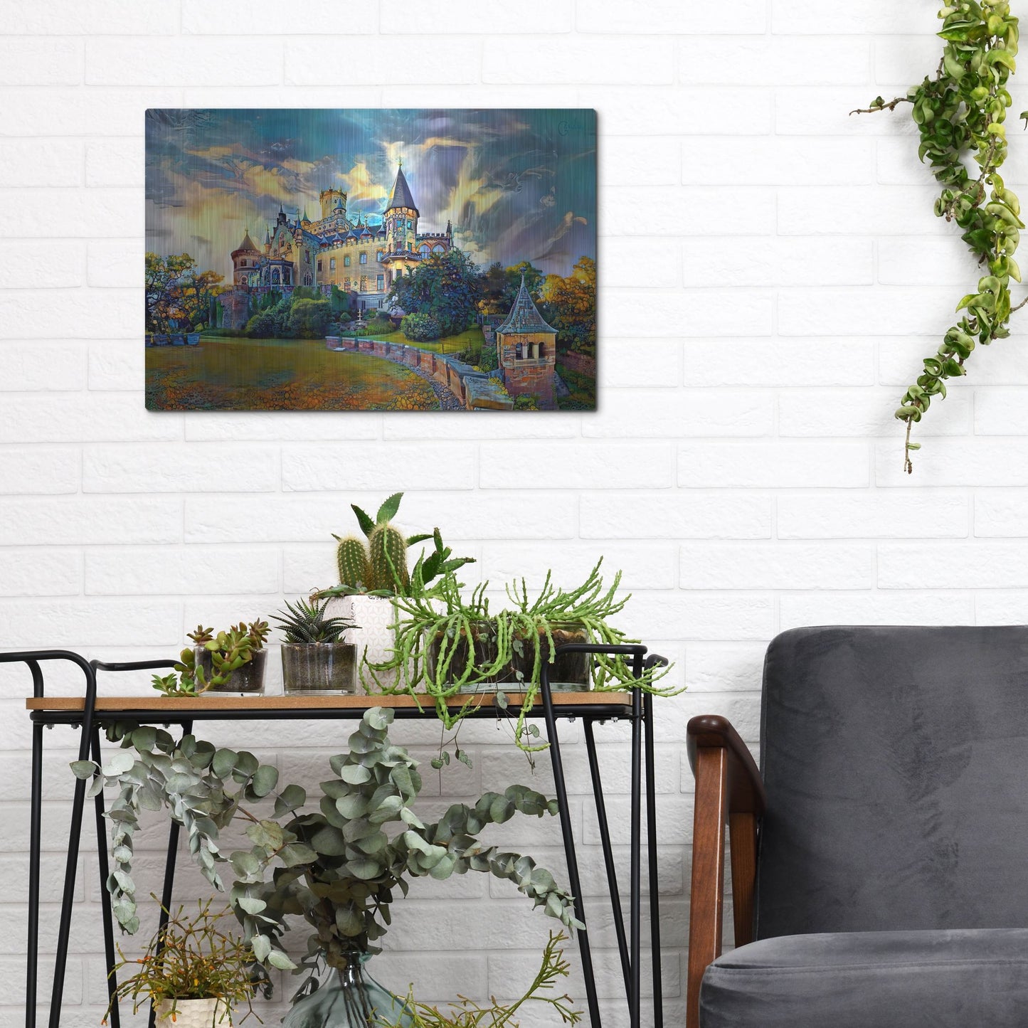 Luxe Metal Art 'Germany Lower Saxony Marienburg Castle' by Pedro Gavidia, Metal Wall Art,16x12