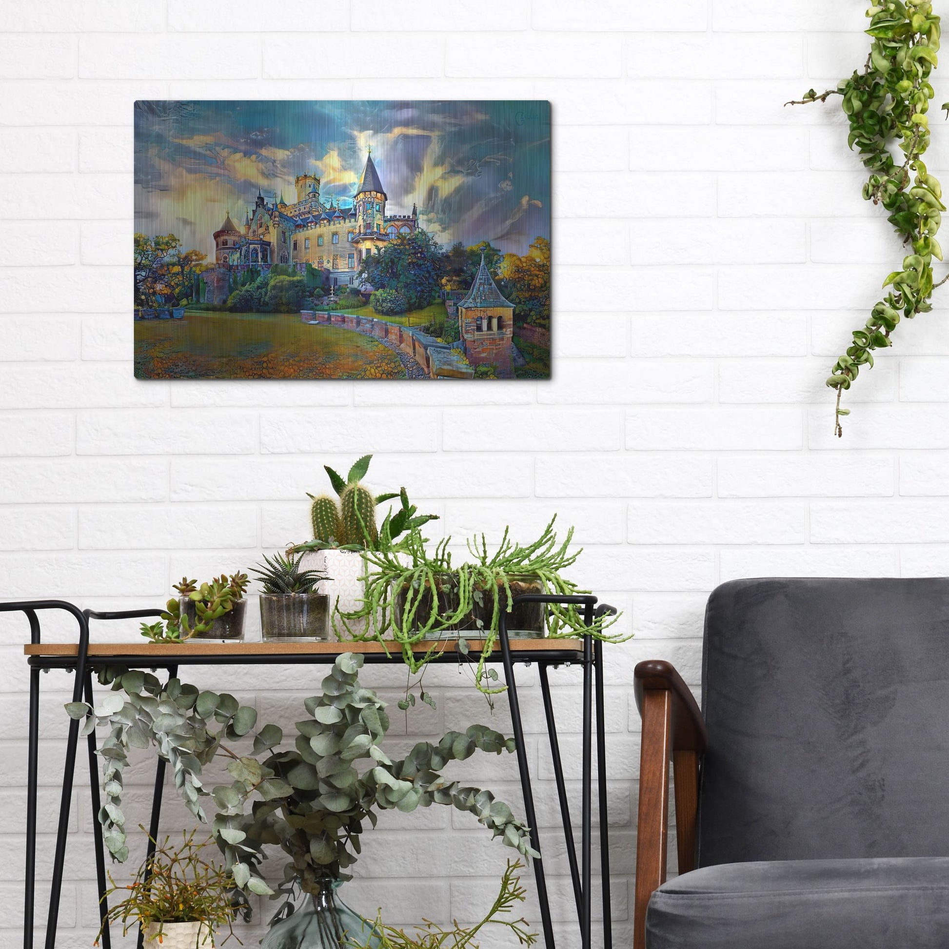 Luxe Metal Art 'Germany Lower Saxony Marienburg Castle' by Pedro Gavidia, Metal Wall Art,16x12