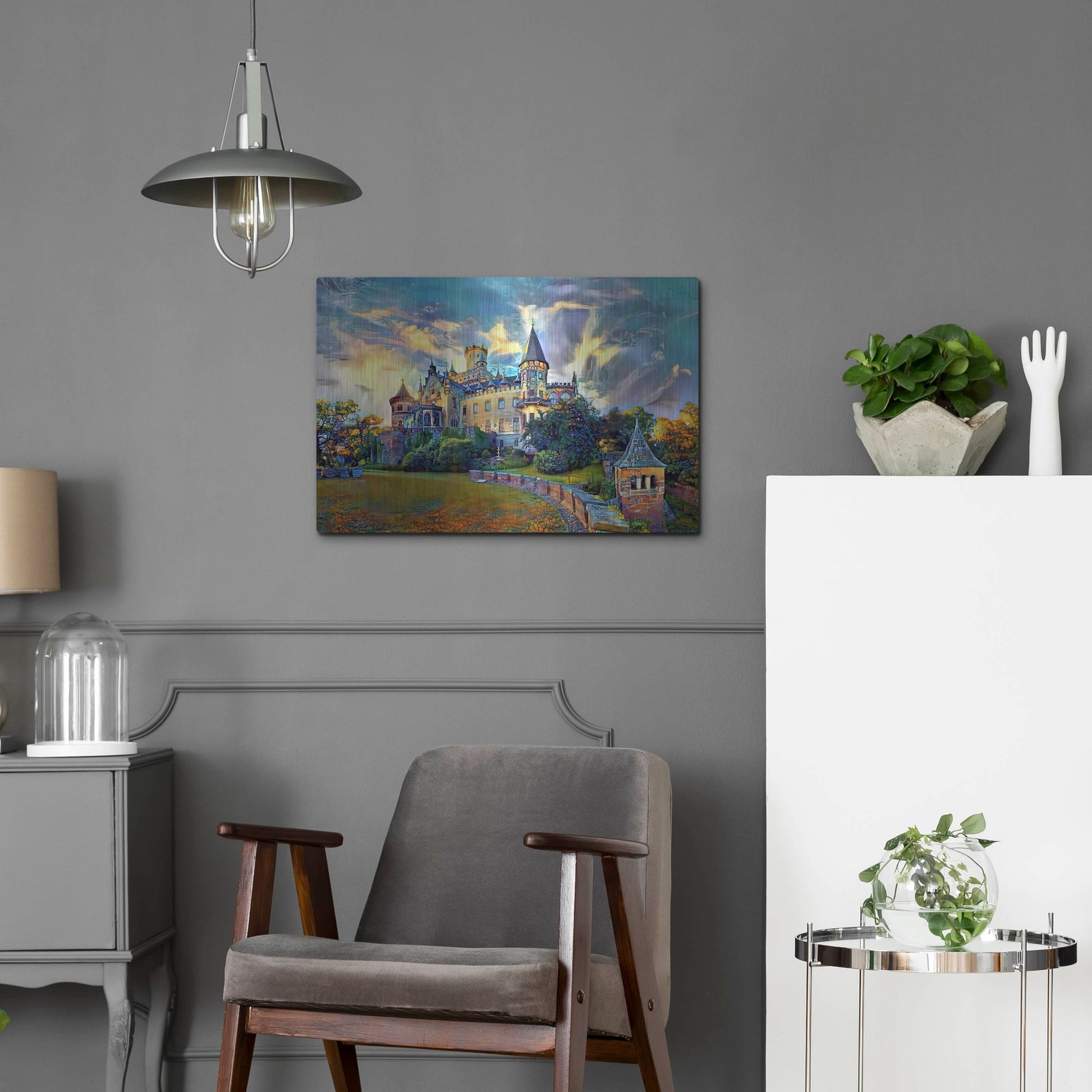 Luxe Metal Art 'Germany Lower Saxony Marienburg Castle' by Pedro Gavidia, Metal Wall Art,24x16