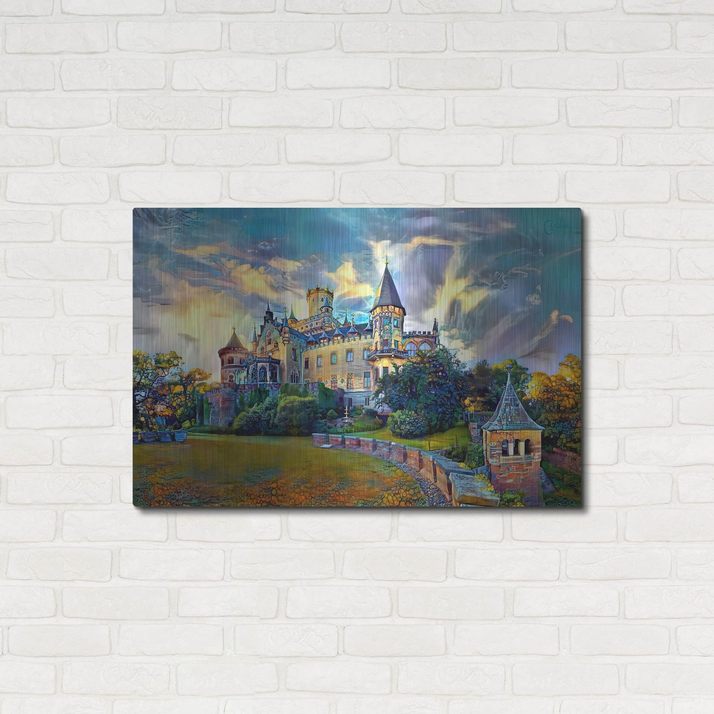 Luxe Metal Art 'Germany Lower Saxony Marienburg Castle' by Pedro Gavidia, Metal Wall Art,36x24