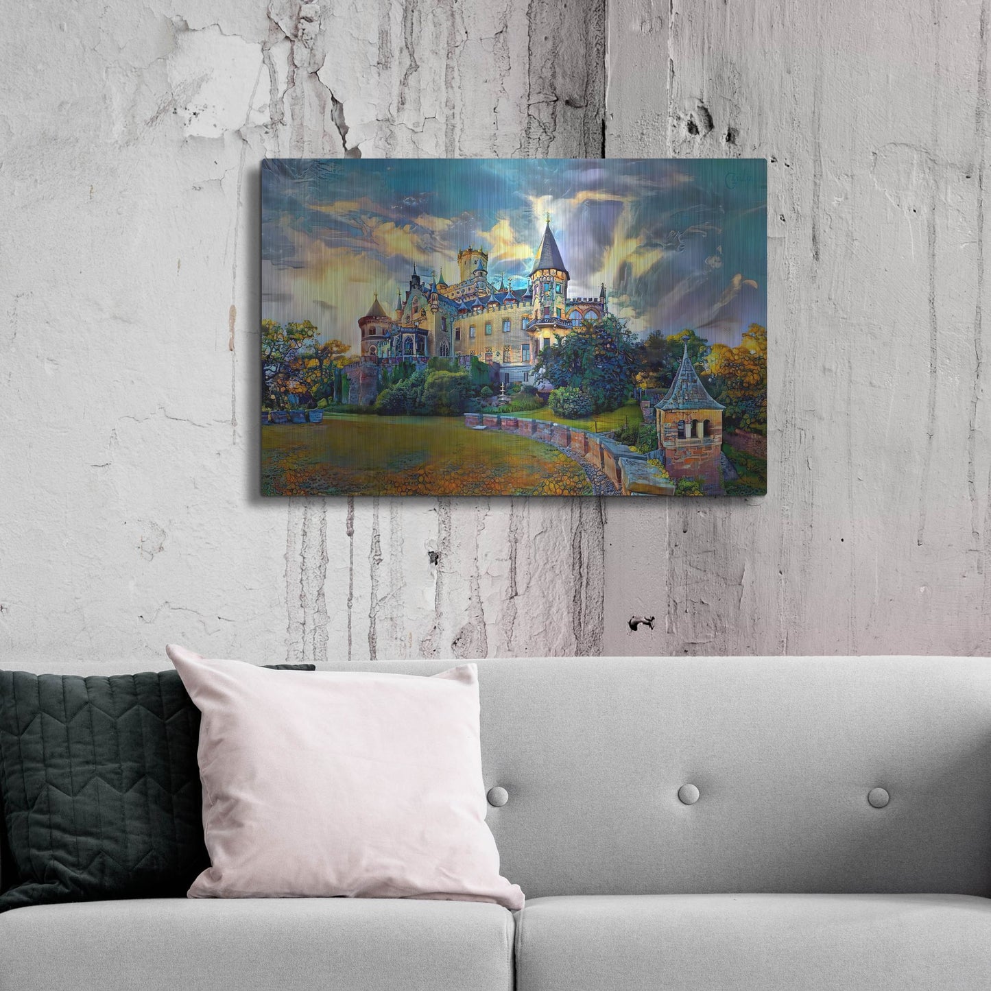 Luxe Metal Art 'Germany Lower Saxony Marienburg Castle' by Pedro Gavidia, Metal Wall Art,36x24
