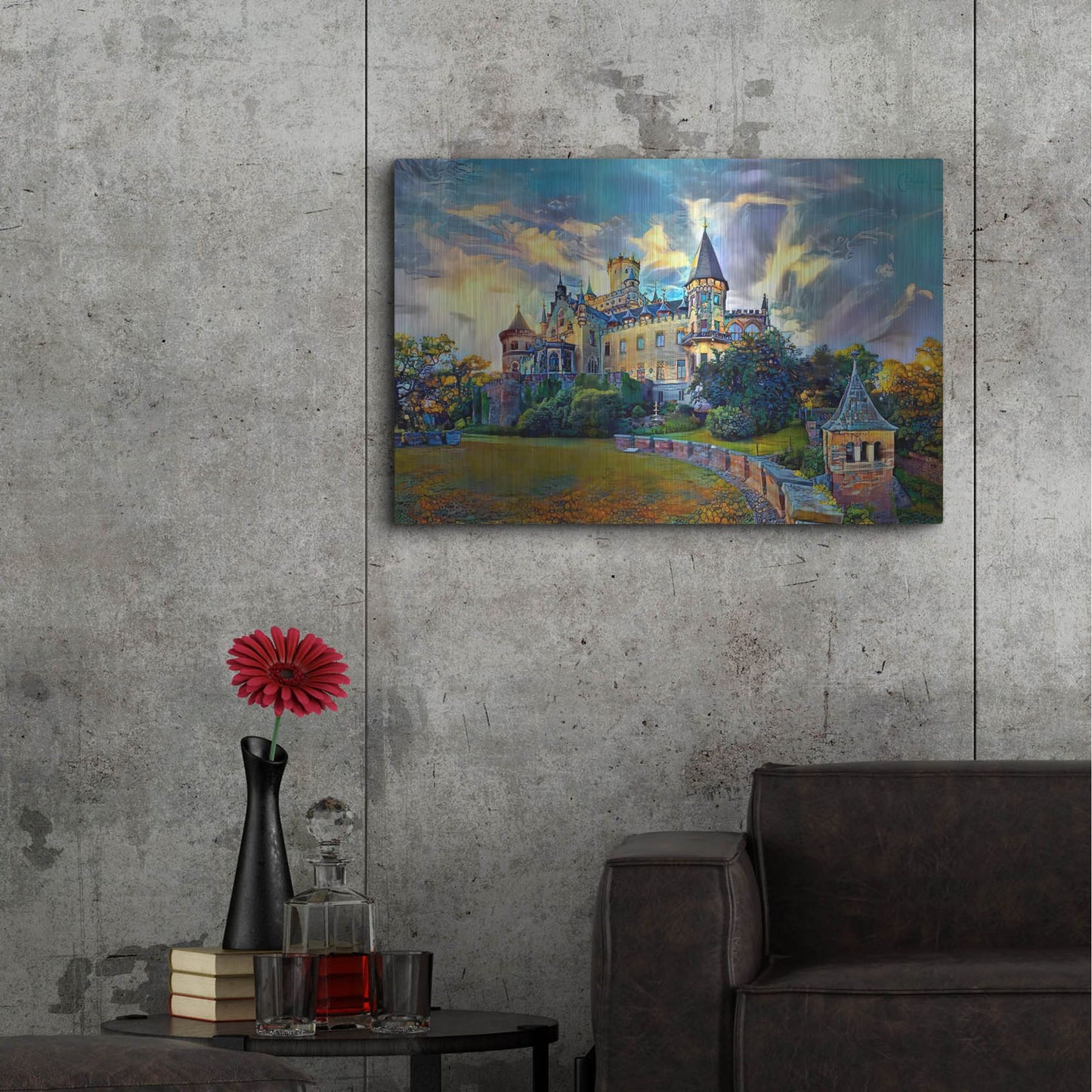 Luxe Metal Art 'Germany Lower Saxony Marienburg Castle' by Pedro Gavidia, Metal Wall Art,36x24