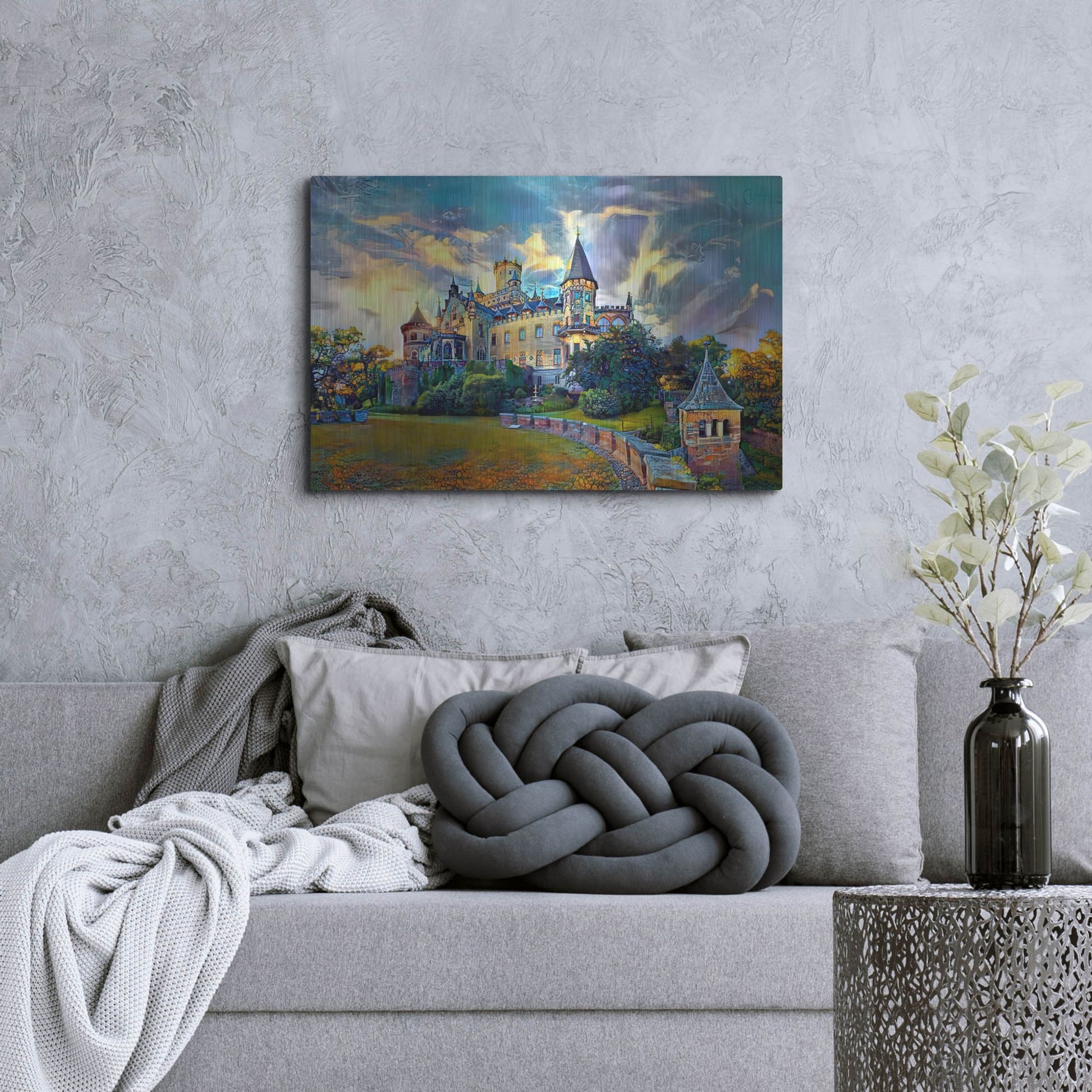 Luxe Metal Art 'Germany Lower Saxony Marienburg Castle' by Pedro Gavidia, Metal Wall Art,36x24