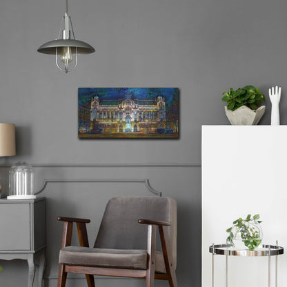 Luxe Metal Art 'Hungary Budapest Gresham Palace' by Pedro Gavidia, Metal Wall Art,24x12