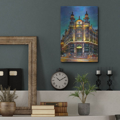 Luxe Metal Art 'Hungary Budapest Hotel Parisi Udvar' by Pedro Gavidia, Metal Wall Art,12x16