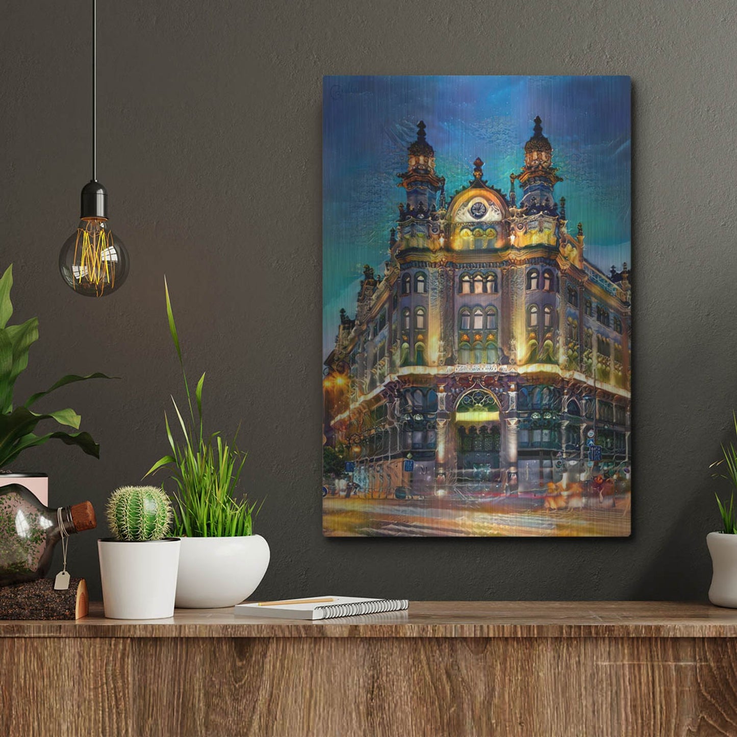 Luxe Metal Art 'Hungary Budapest Hotel Parisi Udvar' by Pedro Gavidia, Metal Wall Art,12x16