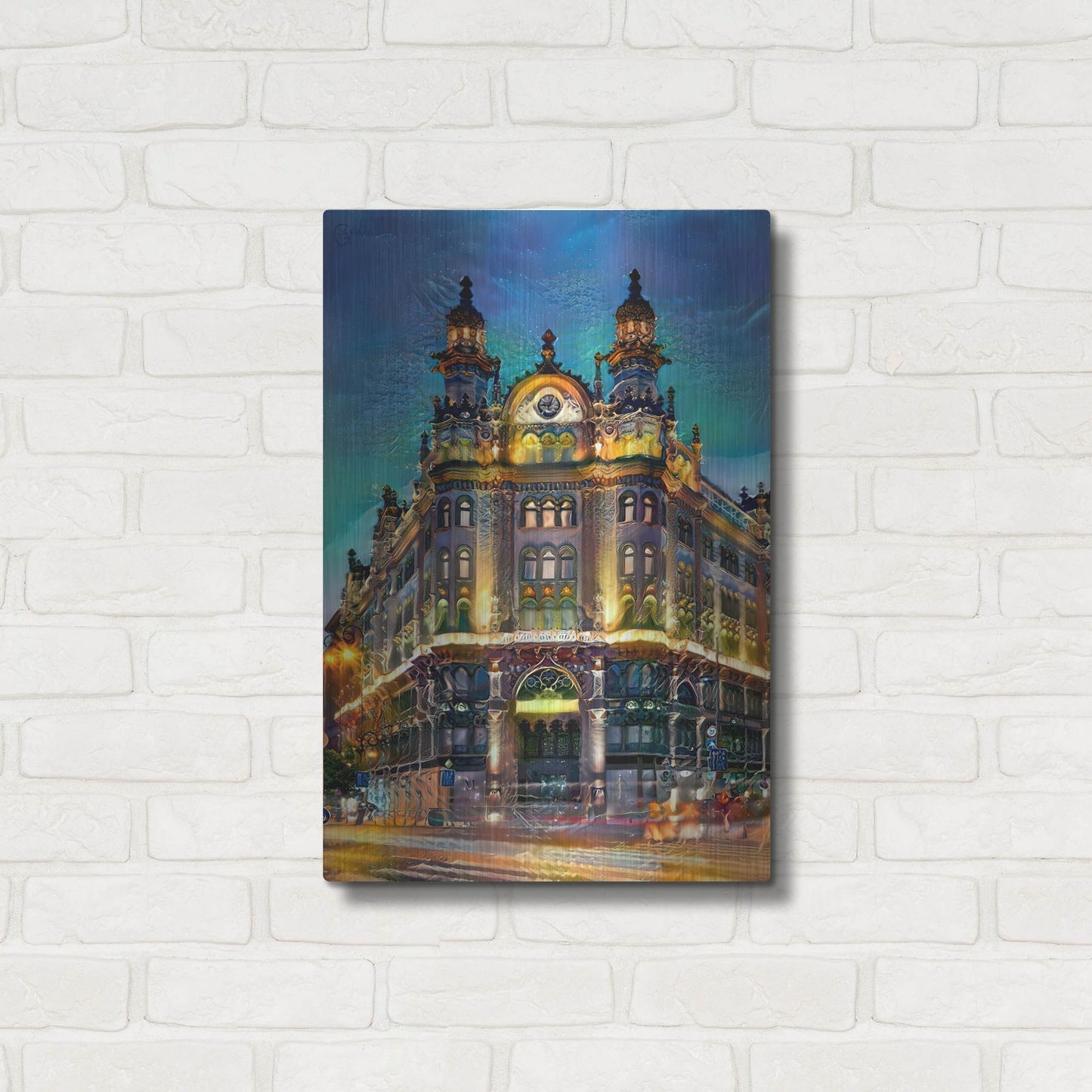 Luxe Metal Art 'Hungary Budapest Hotel Parisi Udvar' by Pedro Gavidia, Metal Wall Art,16x24