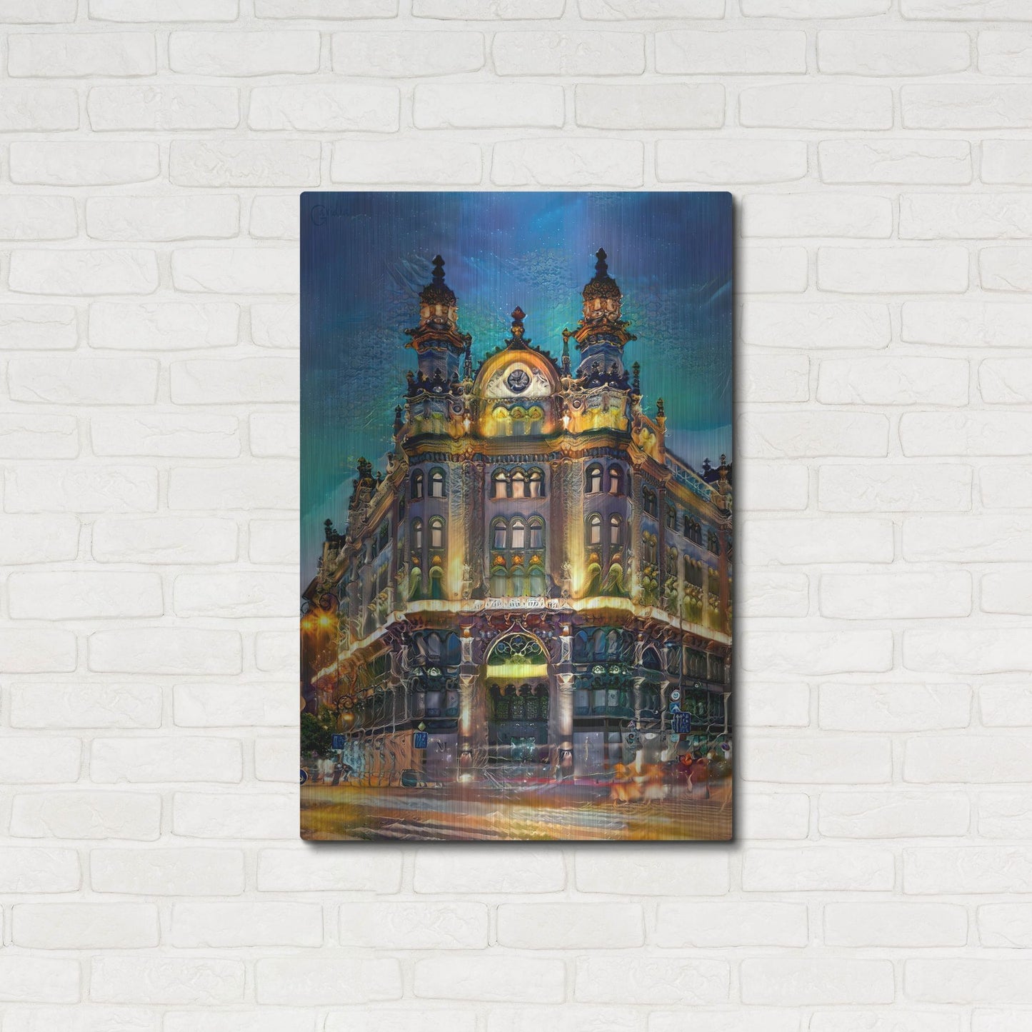 Luxe Metal Art 'Hungary Budapest Hotel Parisi Udvar' by Pedro Gavidia, Metal Wall Art,24x36