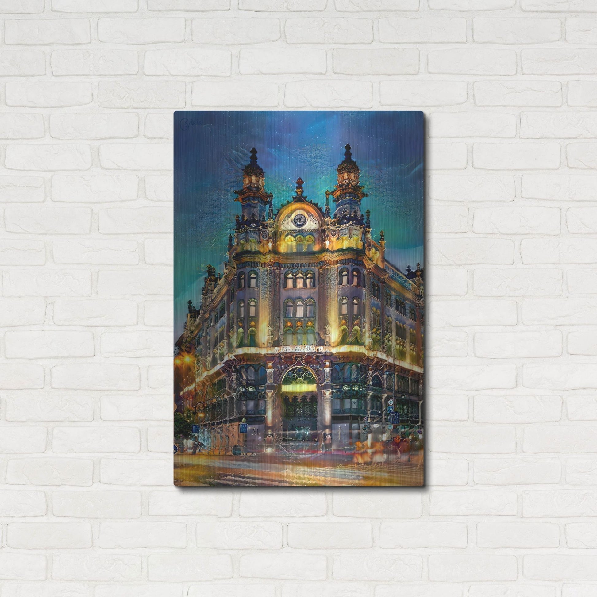 Luxe Metal Art 'Hungary Budapest Hotel Parisi Udvar' by Pedro Gavidia, Metal Wall Art,24x36