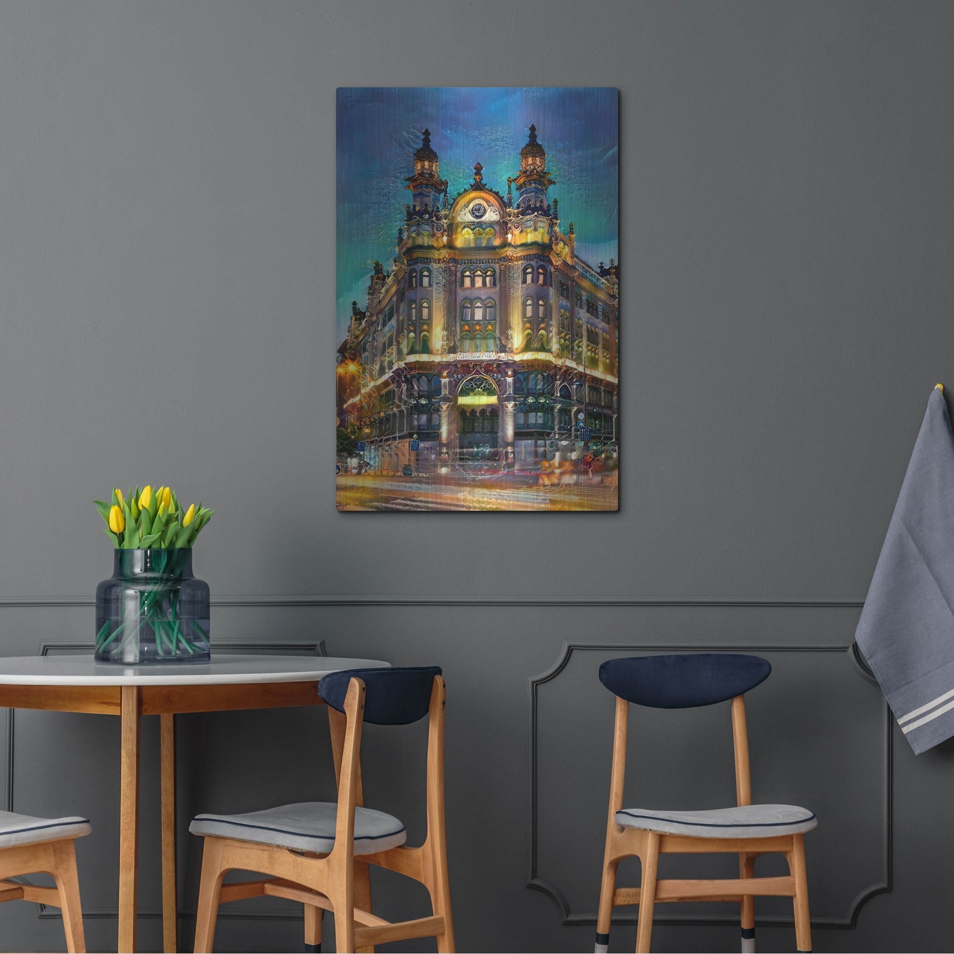 Luxe Metal Art 'Hungary Budapest Hotel Parisi Udvar' by Pedro Gavidia, Metal Wall Art,24x36