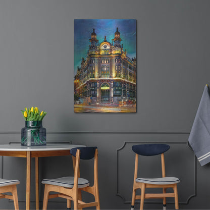 Luxe Metal Art 'Hungary Budapest Hotel Parisi Udvar' by Pedro Gavidia, Metal Wall Art,24x36