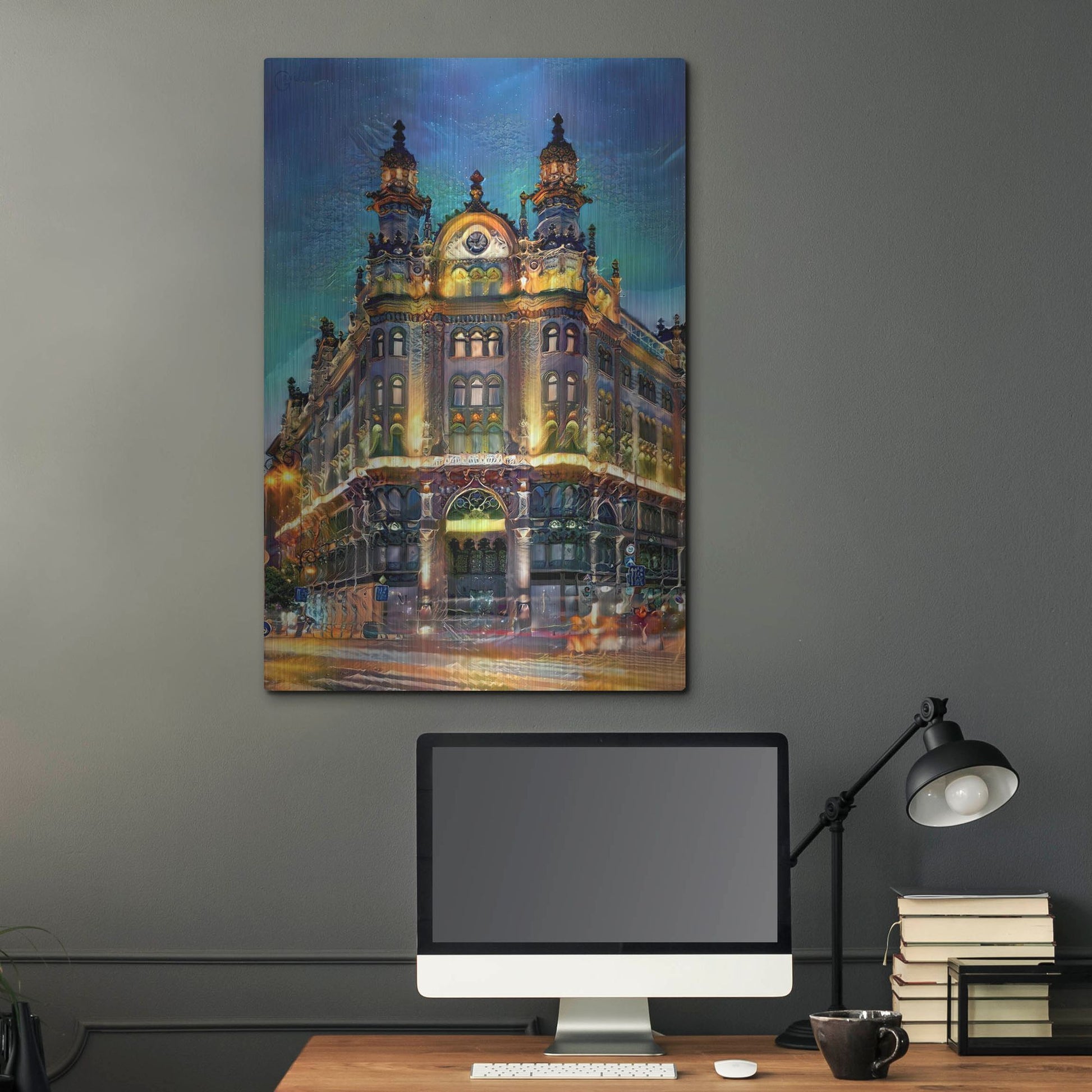 Luxe Metal Art 'Hungary Budapest Hotel Parisi Udvar' by Pedro Gavidia, Metal Wall Art,24x36