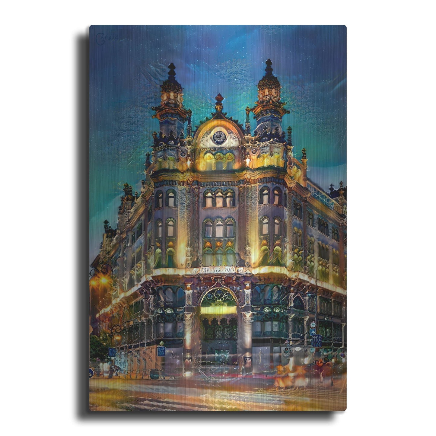 Luxe Metal Art 'Hungary Budapest Hotel Parisi Udvar' by Pedro Gavidia, Metal Wall Art