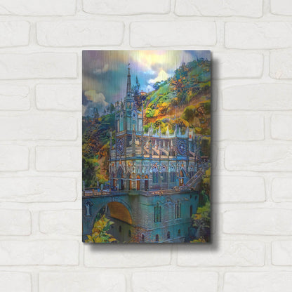 Luxe Metal Art 'Ipiales Colombia Nuestra Sen~Ora De Las Lajas Sanctuary' by Pedro Gavidia, Metal Wall Art,12x16