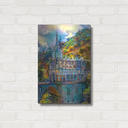 Luxe Metal Art 'Ipiales Colombia Nuestra Sen~Ora De Las Lajas Sanctuary' by Pedro Gavidia, Metal Wall Art,16x24