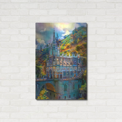 Luxe Metal Art 'Ipiales Colombia Nuestra Sen~Ora De Las Lajas Sanctuary' by Pedro Gavidia, Metal Wall Art,24x36