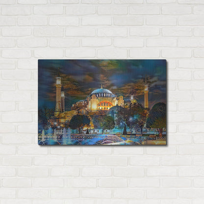 Luxe Metal Art 'Istanbul Turkey Hagia Sophia Fountain' by Pedro Gavidia, Metal Wall Art,36x24