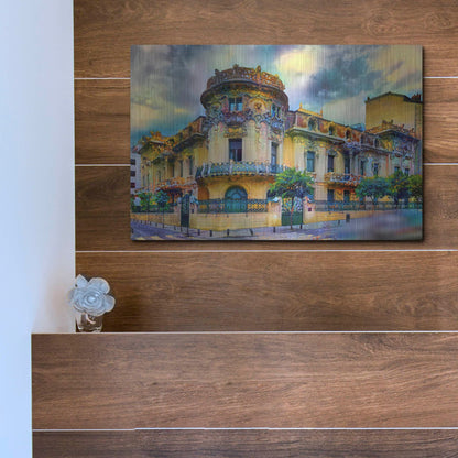 Luxe Metal Art 'Madrid Spain Longoria Palace' by Pedro Gavidia, Metal Wall Art,16x12