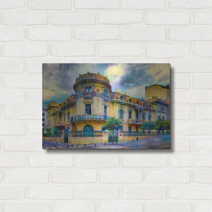 Luxe Metal Art 'Madrid Spain Longoria Palace' by Pedro Gavidia, Metal Wall Art,24x16