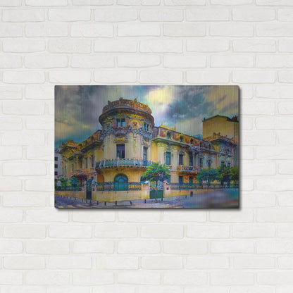 Luxe Metal Art 'Madrid Spain Longoria Palace' by Pedro Gavidia, Metal Wall Art,36x24