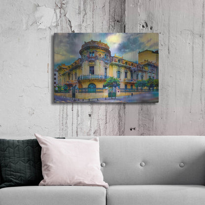 Luxe Metal Art 'Madrid Spain Longoria Palace' by Pedro Gavidia, Metal Wall Art,36x24
