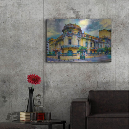 Luxe Metal Art 'Madrid Spain Longoria Palace' by Pedro Gavidia, Metal Wall Art,36x24