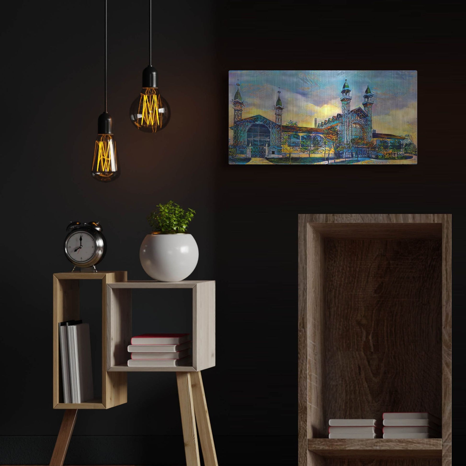 Luxe Metal Art 'Mexico City Antique Chopo Museum' by Pedro Gavidia, Metal Wall Art,24x12